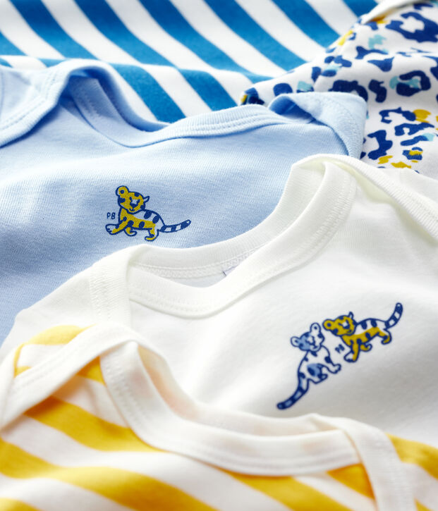 Juego de 5 bodis de manga larga de pantera de beb&eacute; de algod&oacute;n multicolor